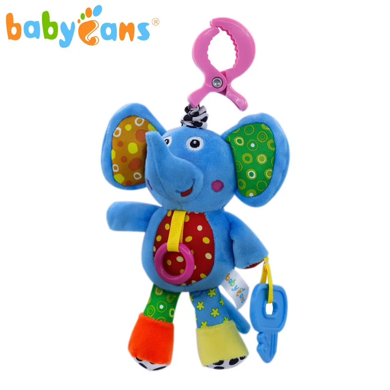 Elephant Игрушки для малышей 0-3 лет, пазл, комфортная Детская игрушка, кровать, колокольчик, игрушка, музыка, голос, плюшевая кукла, коляска, подвесная, милая игрушка в виде животного, кукла, лиса - Цвет: Elephant