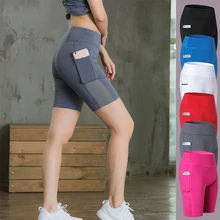 Спортивные шорты для йоги с пакетом Женская Энергия Плюс Размер Бесшовные Леггинсы Девушка тренировки высокая талия спортивная одежда женские фитнес колготки