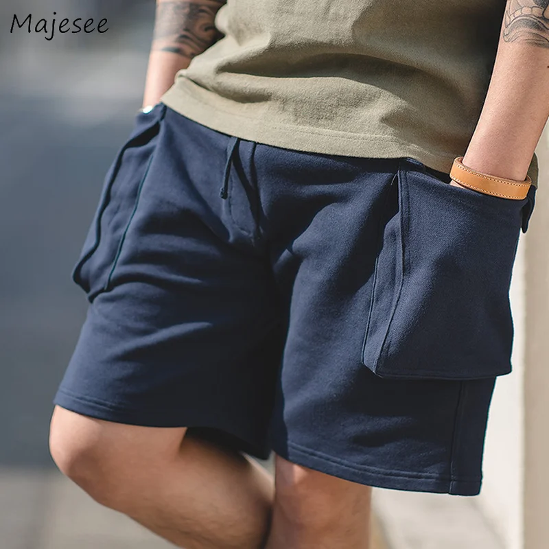 comodidad Rápido submarino Pantalones cortos informales para hombre, Shorts sencillos, color azul  marino, con bolsillos, entrenamiento, estudiantes, cómodos, de uso diario,  cintura elástica, talla grande M 5XL|Pantalones cortos| - AliExpress