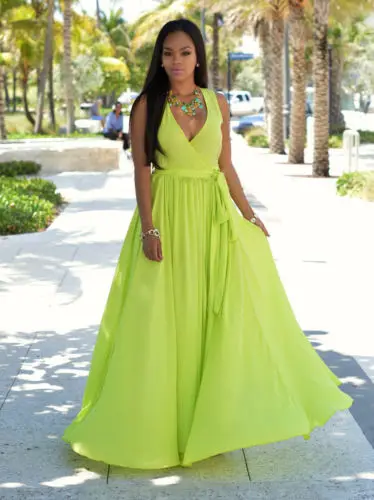 

arrival Women Solid Sleeveless V Neck Casaul Party Evening Summer Holiday Beach Sundress Long Dress