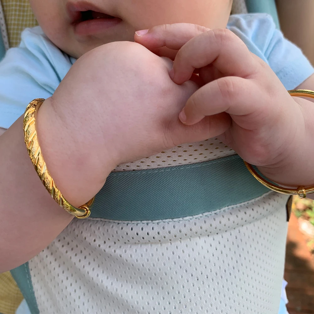 Newborn Baby/Childrens Boys/Girls Gold Filled Figaro Bracelet, Pulsera Para  Bebe | eBay