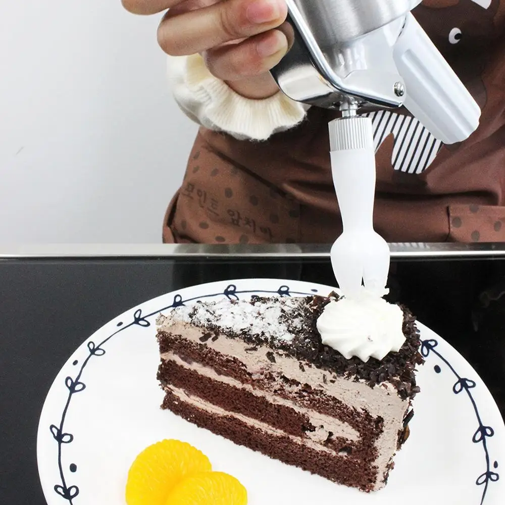 500 мл взбиватель сливок диспенсер с 3 насадками Профессиональный алюминиевый взбитый крем кофе Десерт Торт Инструменты для украшения