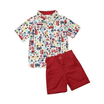 

UK Baby Boy Clothes Short Sleeve Car Print T-shirt Shorts Outfit Sunsuit C lothes 2PCS