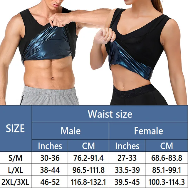 Men Polymer Sweat Sauna Shaper Vest Body Shaper Waist Trainer Slimming Women Tank Top Workout Shirt Weight Loss Body Shapewear 2