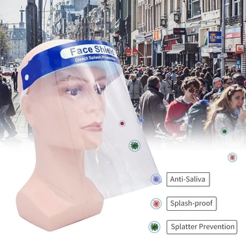 

20pcs Mask Protective Visor Shield Droplet Face Shield Washable Transparent Anti Droplet Dust-proof Full Face Cover Mouth shield