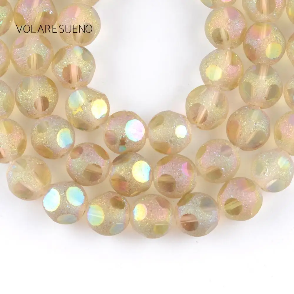 

Natural Dull Polish Faceted Clean Austria Glass Crystal Round Loose Beads For Jewelry Making 8mm Spacer Beads Fit Diy Bracelet