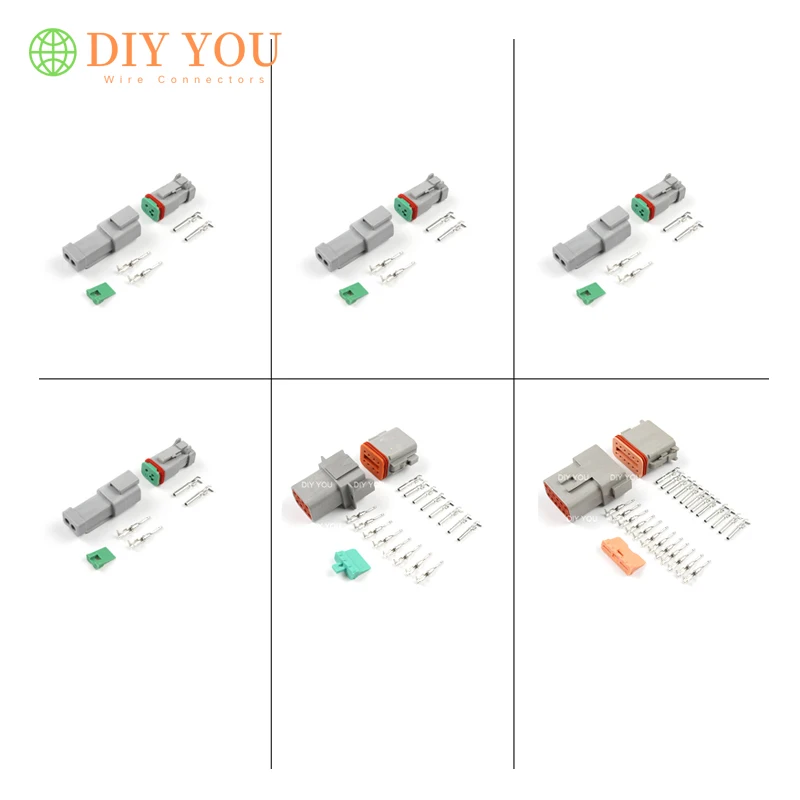 

1 set DT Wire conector DT06-2S/DT04-2P 2P 3P 4P 6P 8P 12P waterproof electrical connector for car motor truck with pins AMP1.5