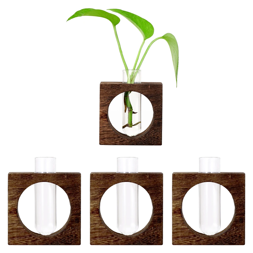 3x Test Tube Glass Vase Hydroponic Plants Planter Flower Pots Garden Decor