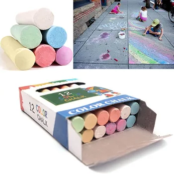 

12 pcs/Lot Dustless Chalk Pen Drawing Chalks For Blackboard Stationary Office School Supplies Accessories tizas escolar 5 Box