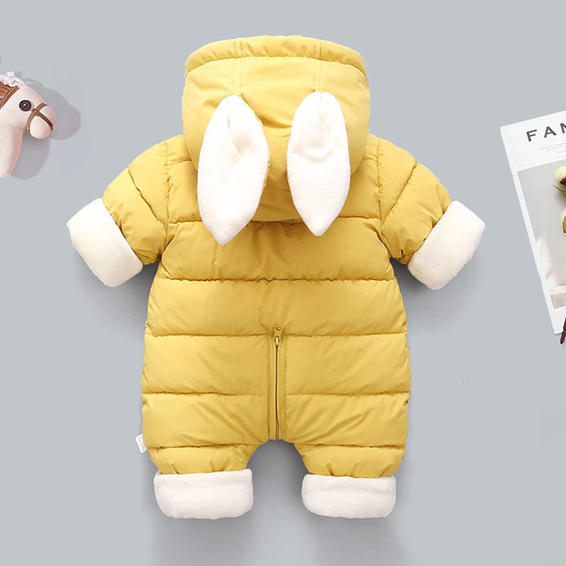 New spring Winter Overall For Children Infant Thickened kids Clothes Hooded mantle Cartoon Baby coat Boys Girls Jumpsuit Romper