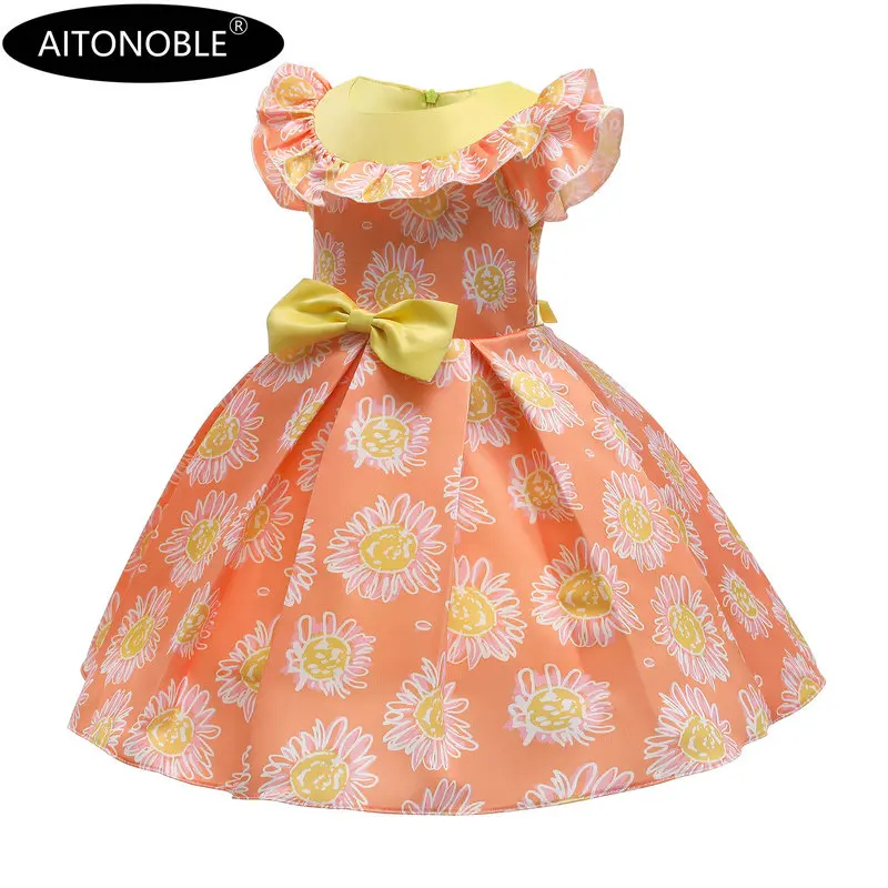 Aitonoble Summer New Costume Gilrs Dress Girl's Dress Princess KidsSkirt Cosplay For Girls With a Gift Bag