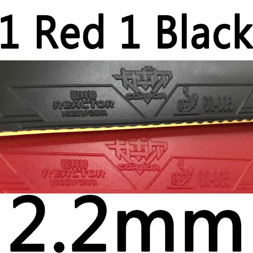 1 red 1 black 2x Reactor corbor профессиональной подготовки pips-в Настольный теннис резиновый с губкой 1 красный и 1 черный - Цвет: 1 red 1 black