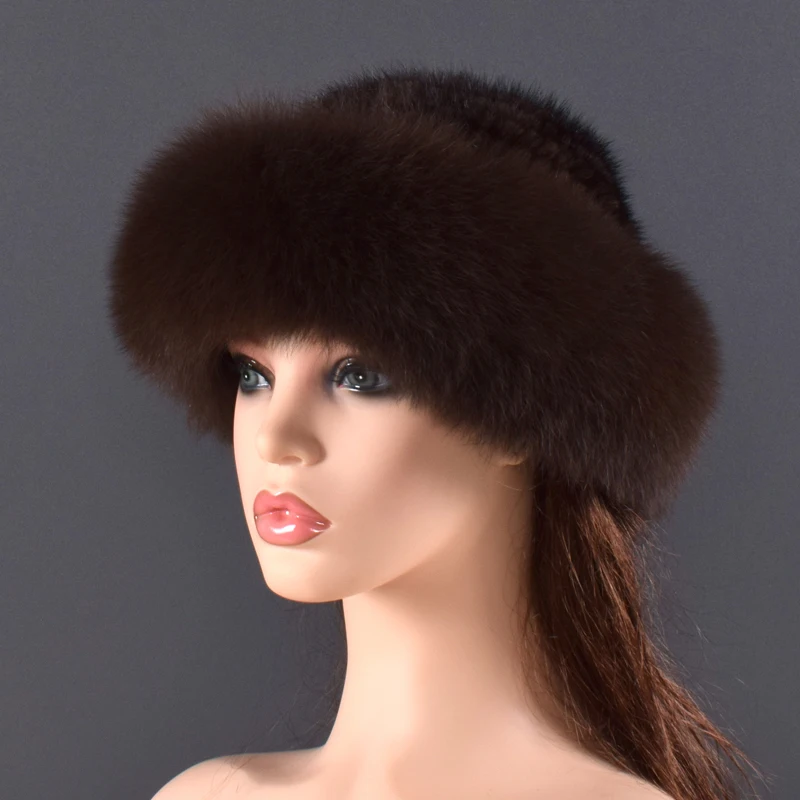Women Real mink Fur Bomber Hats winter Genuine Fox fur Cap Luxurious Quality Winter hat Elastic Warm Soft Fluffy natural fur hat winter hat,fur hat