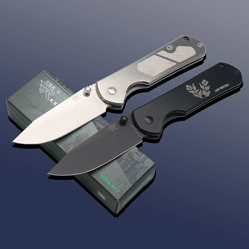 Sanrenmu 7010 Карманный EDC Складной нож для выживания с зажимом для ремня для путешествий, кемпинга и пеших прогулок