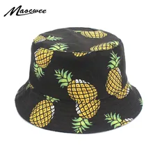 Летняя шапка с изображением свежих фруктов ананаса для девочек и мальчиков, шапка в рыбацком стиле с вышивкой, складная Панама, кепки s для мужчин и женщин, рыболовные шляпы
