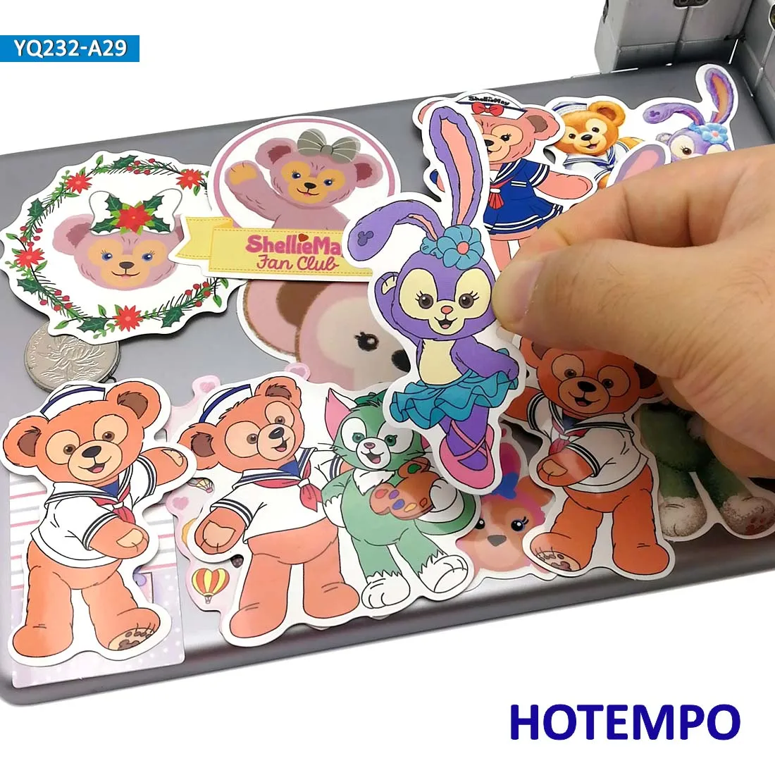 30pcs Cute Cartoon ShellieMay Bear Duffy Anime Stickers for Children Kids Mobile Phone Laptop Skateboard Luggage Guitar Stickers