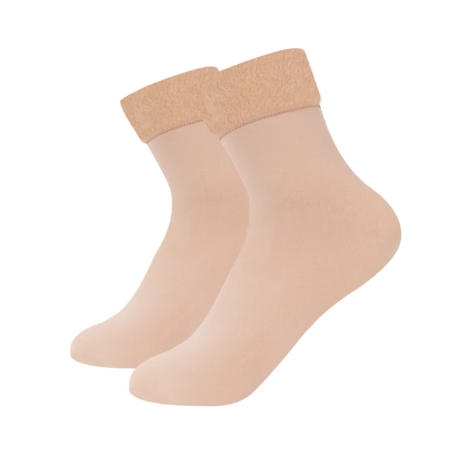 Winter Warmer Women Thicken Thermal Wool Cashmere Snow Socks Seamless Soft Solid Velvet Boots Floor Sleeping Sock for Men Unisex style 1-skin