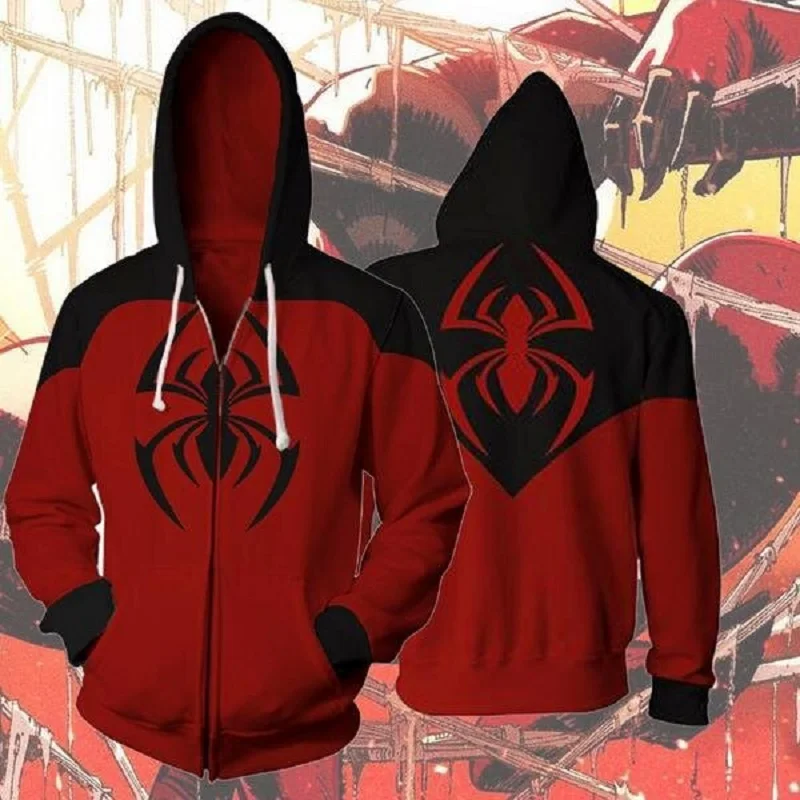 Мужская и Женская толстовка с капюшоном Scarlet Spider Kaine Parker на молнии 3D принтом