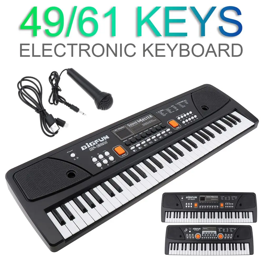 37 / 49 / 54/ /61 Keys Electronic Keyboard Piano Digital Music Key Board with Microphone Children Gift Musical Enlightenment