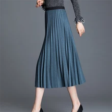 Lucyever Весна Винтаж бархатные плиссированные юбки Для женщин элегантные Высокая талия черные женские юбки в стиле casual сплошной Цвет макси юбка