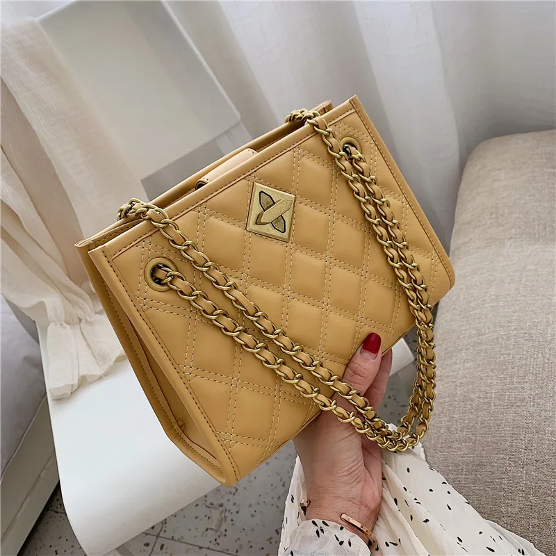 

Non-mainstream Design WOMEN'S Bag 2019 New Style Versitile Fashion Rhombus Chain Bag Korean-style Shoulder Graceful Bag