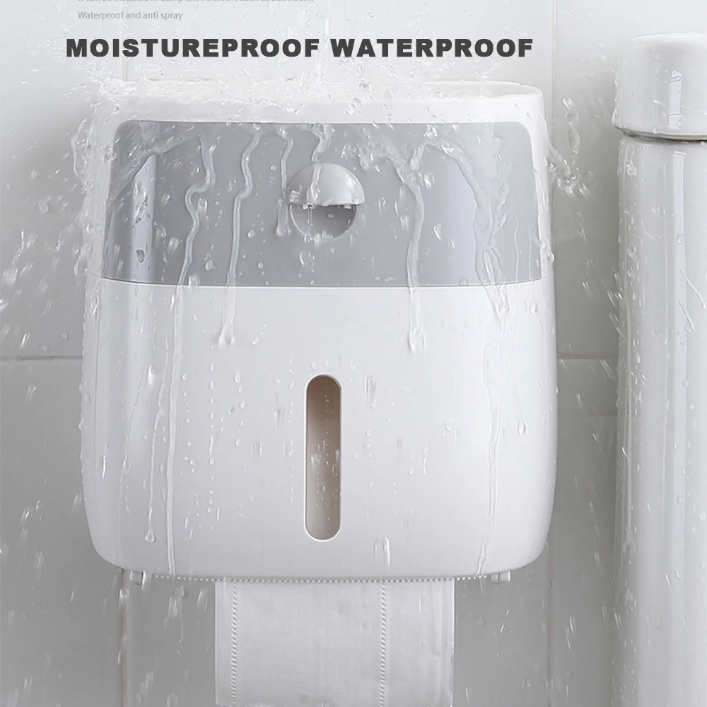 Beste Waterdichte Wall Mount Toiletrolhouder Plank Voor Toiletpapier Lade Roll Papieren Handdoek Houder Casetube Opbergdoos Lade