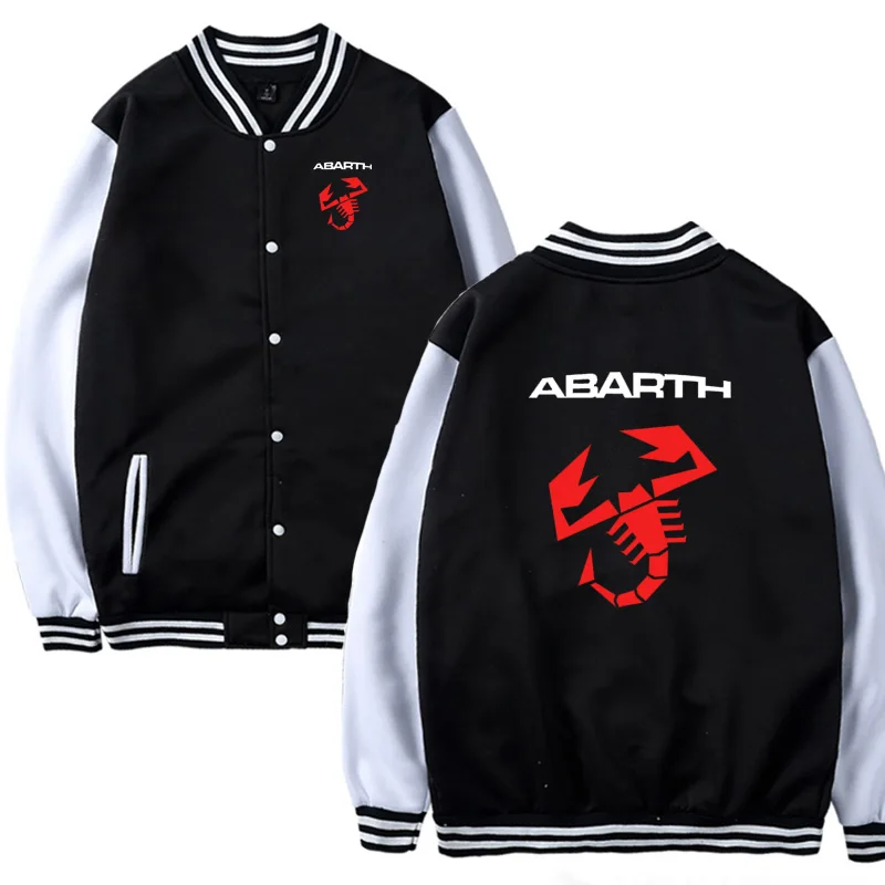 Бейсбольная форма для мужчин, автомобиль ABARTH, логотип, принт, повседневные, хип-хоп, Harajuku, теплые толстовки, мужская бейсбольная куртка, приталенная, унисекс, одежда Q