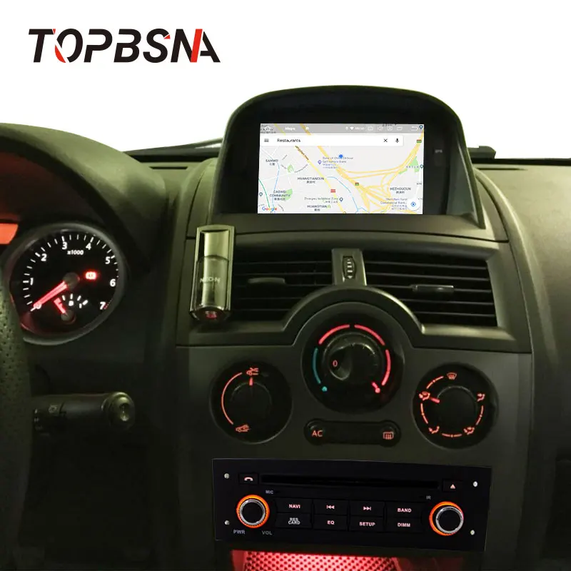 Sale TOPBSNA 1 Din Android 9.0 Car DVD Player For Megane II 2002-2008 GPS Navi USB Mirror link Automotive AUX headunit WiFi Audio USB 5