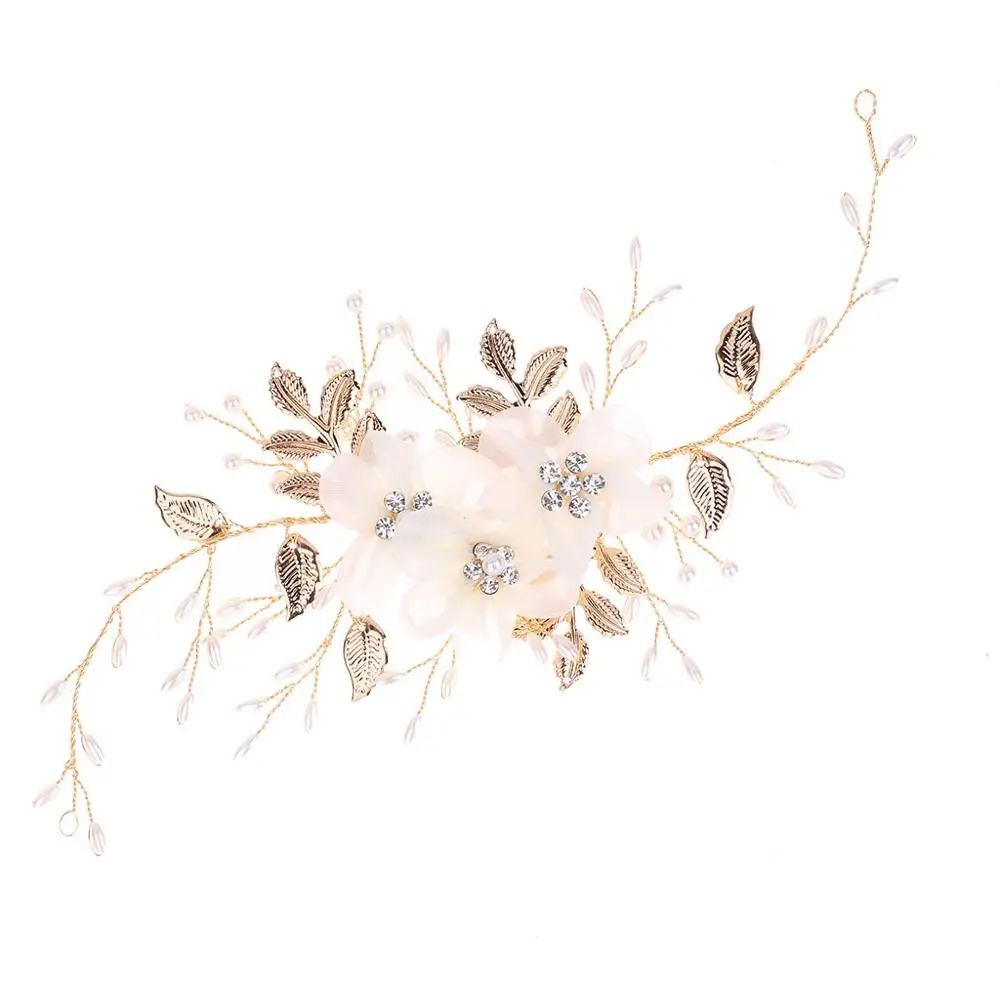 

Bridal Headdress Wedding Head Hoop Women Artificial Pearl Rhinestone Headband