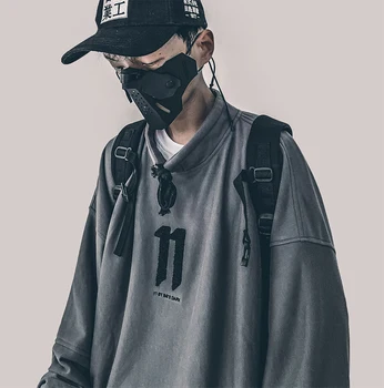 

michalkova Harajuku Hoodie Sweatshirt Men/Women Hip Hop Pullover Hoodies Streetwear Casual Tops Hipster stand collar loose punk