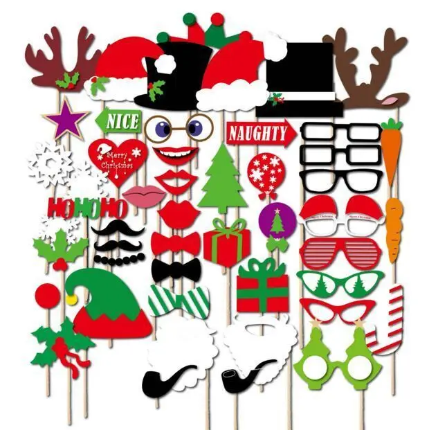 50 шт. Рождественская шляпа Клоун Маска для танцевальной вечеринки реквизит для фотографий украшение рождественская ткань украшения год adornos navide