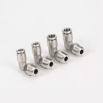 

M5 M6 1/8" 1/4" 3/8" 1/2" BSPT Male Elbow Pneumatic 304 Stainless Press Fit Push In Quick Connector Release Air Fitting Homebrew