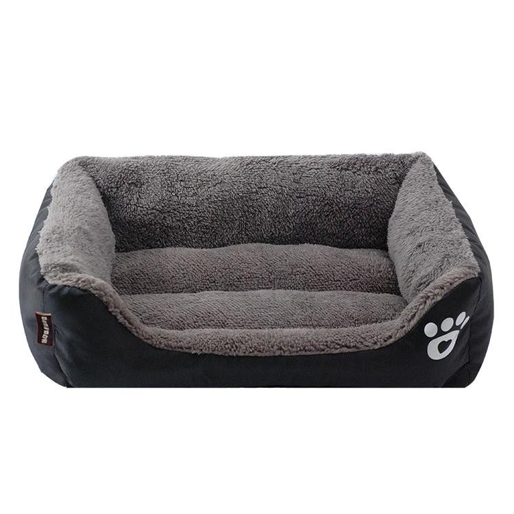 Супер мягкая кровать для собаки моющаяся длинная плюшевая собачья Конура глубокий сон собачий дом Бархатные коврики диван для собаки чихуахуа собачья корзина кровать для питомца - Цвет: Black