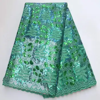 

Latest Net French Lace Material High Quality French Net African Lace Fabric With Sequins Nigerian African Lace Fabric SEW04