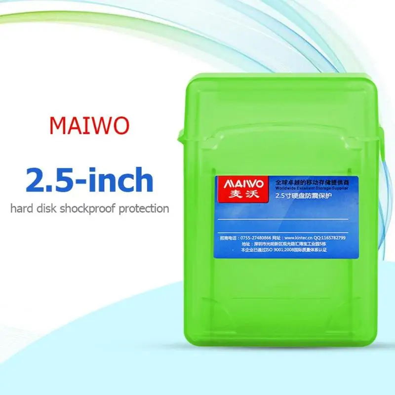 MAIWO пластиковый 2,5 дюймовый ящик для хранения жесткого диска HDD SDD чехол для хранения жесткого диска чехол с поддержкой двух жестких дисков 2,5 дюйма