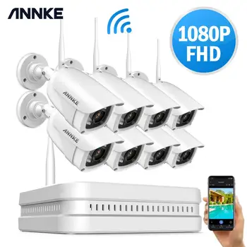 

ANNKE 8CH 1080P FHD Wi-Fi Wireless NVR CCTV System 8PCS IP Camera WIFI IP66 Waterproof CCTV Security Camera Surveillance Kits
