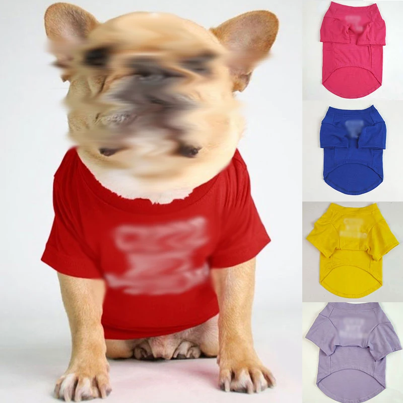 2020 nuevo puro algodón Bulldog francés camiseta parte inferior elástica camisa S-XXL ropa de perro para Yorkshire Chihuahua mascota disfraz de