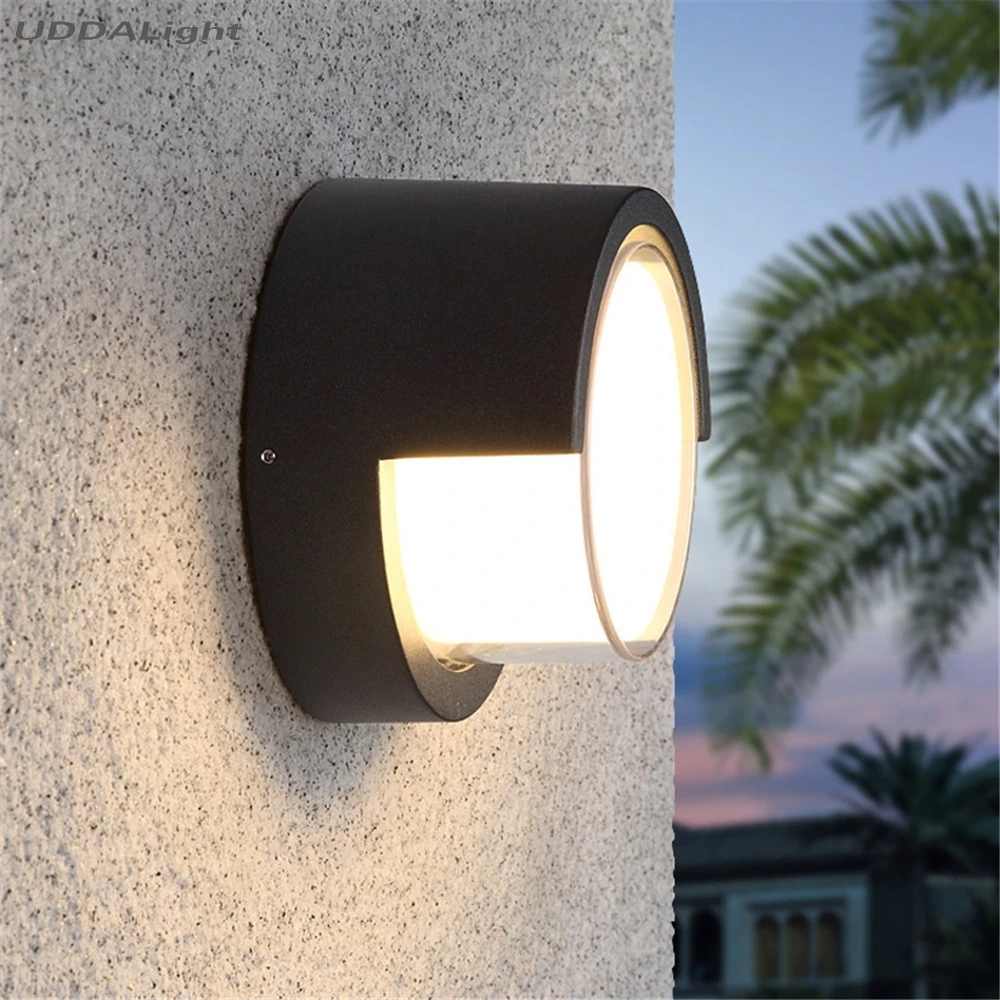 160mm outdoor lighting wall lamps ip65 10w house lamp round/square black one