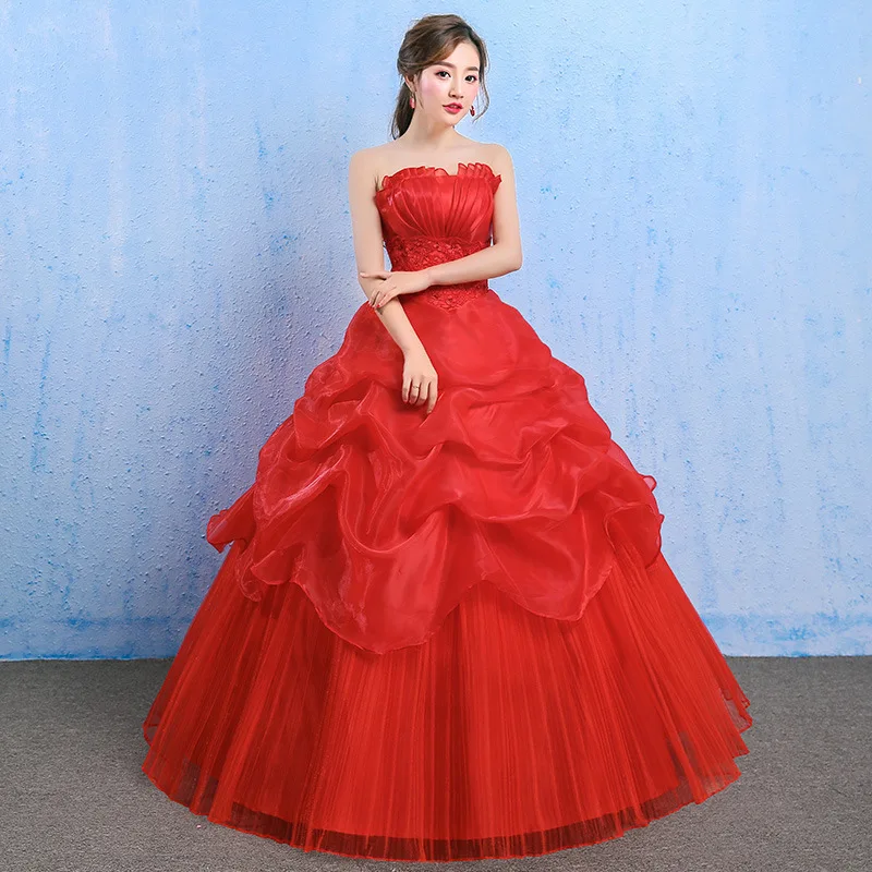 

2019 Limited Vestido Cocktail Robe De Cocktail Courte Korean Wedding Dress 2020 Autumn New Bridal Simple And Slim Puff Skirt