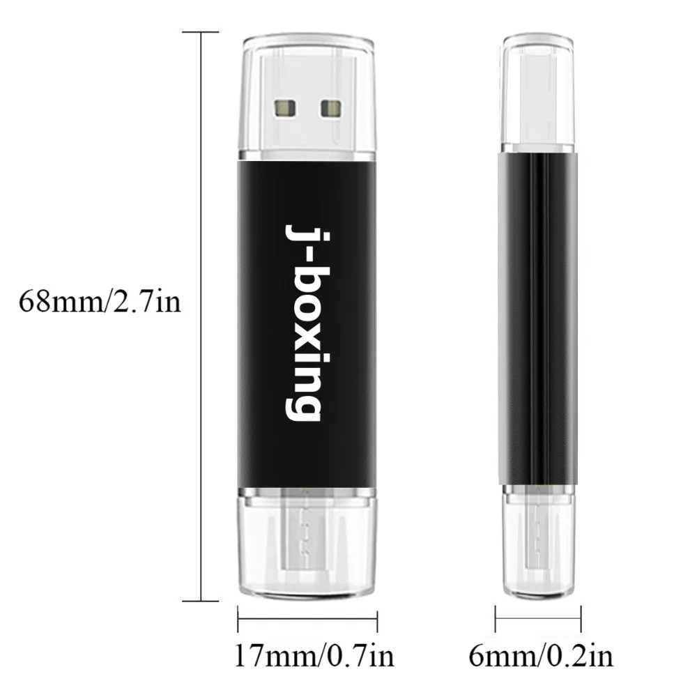 J-бокс OTG USB флеш-накопитель 16 Гб флешки двойной порт Micro USB 2,0 карта памяти черный для Android смартфон ПК Macbook планшет