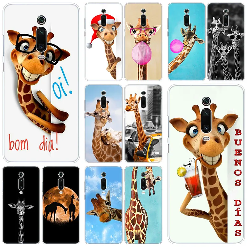 Cute animal giraffe Silicone Case For Xiaomi Mi Note 10 9T CC9 E 9 Pro A3 Lite Play Redmi 8T 8 8A 6 6A 4X Fashion Cover | Мобильные