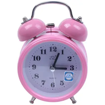 

Portable Fashion Classic Silent Double Bell Alarm Clock Quartz Movement Bedside Night Light Best Quality