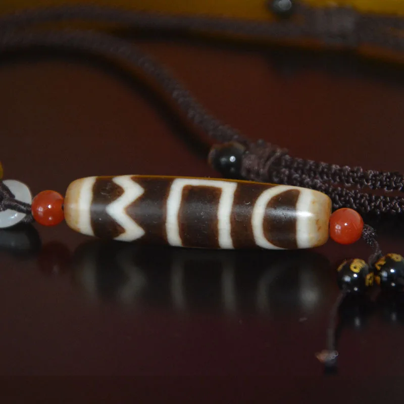 Халцедон Сланцевые бусины дзи для улучшения дыхания кулон ожерелье маслянистый