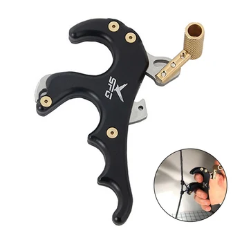

Outdoor 4 Finger Bow Release Caliper Thumb Trigger Grip Compound Bow Hunting Archery Aid Hunting Shooting Accessories
