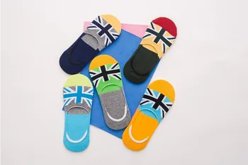 

DHL 200set 5pair/set Silicone Invisible Non-slip Female/Male Summer Colorful Cartoon Cotton Breathable Socks