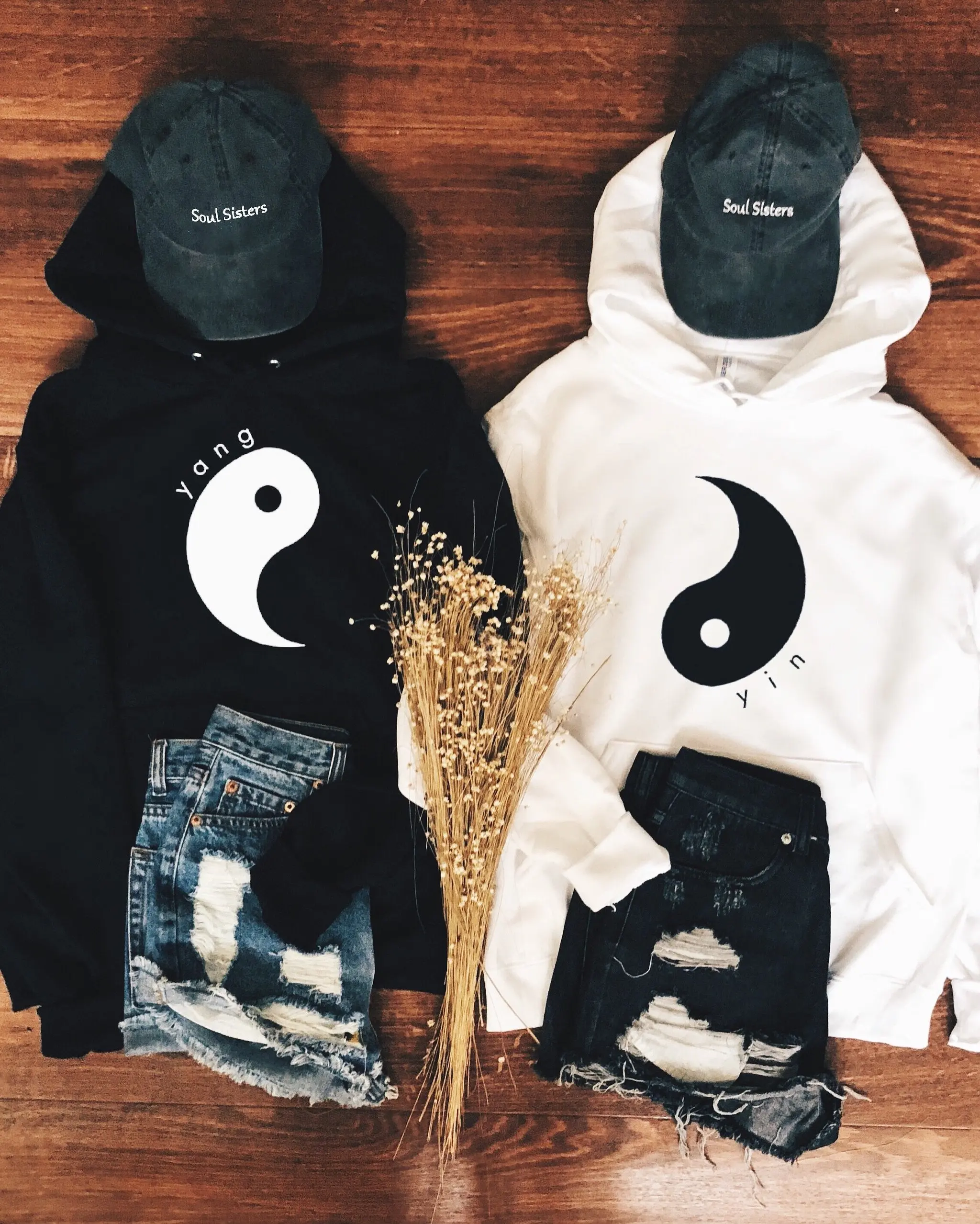 Толстовка с капюшоном YIN &amp YANG lover Best friend 100% хлопок джемпер унисекс Женский