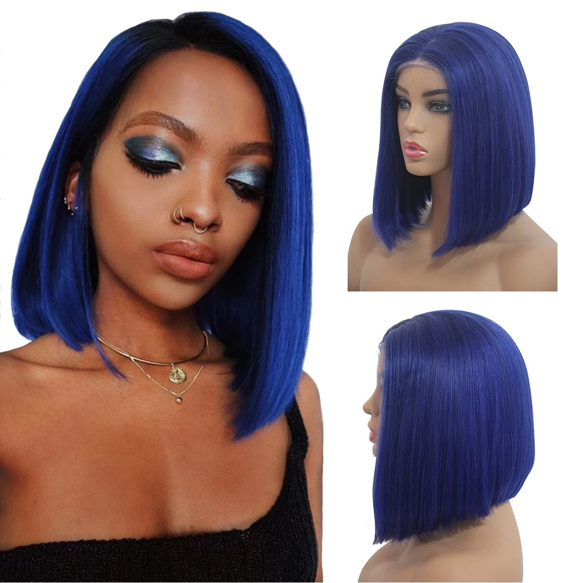 blue wig bob