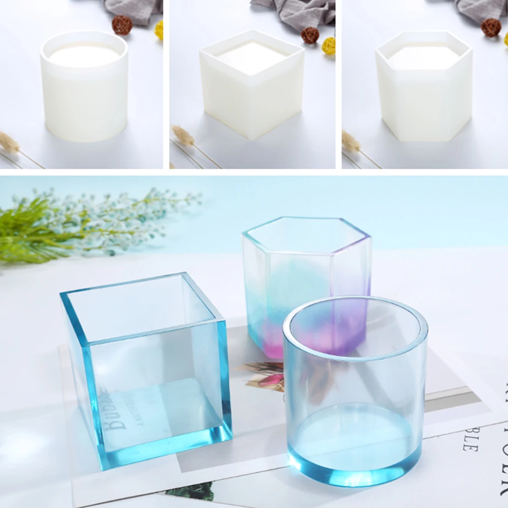 

Box Pot Tube Shape Silicone Mold DIY Crystal Epoxy Resin Craft Making Mold For Cosmetic Pencil Succulent plants