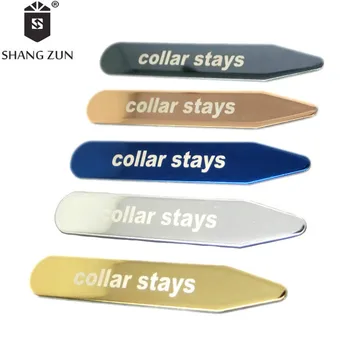 

2Pcs Stainless Steel Collar Stiffeners Stays Bones Set For Dress Shirt Men's Gifts Metal Collar Stays with Black Bag