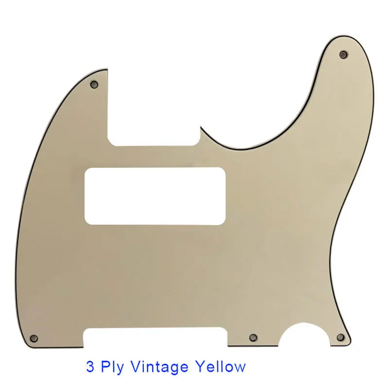 3 Ply vintage yellow Pleroo Customized Guitar Parts For 5 hole screws US Tele P90 Guitar Pickguard Scratch Plate - Цвет: 3 Ply vintage yellow